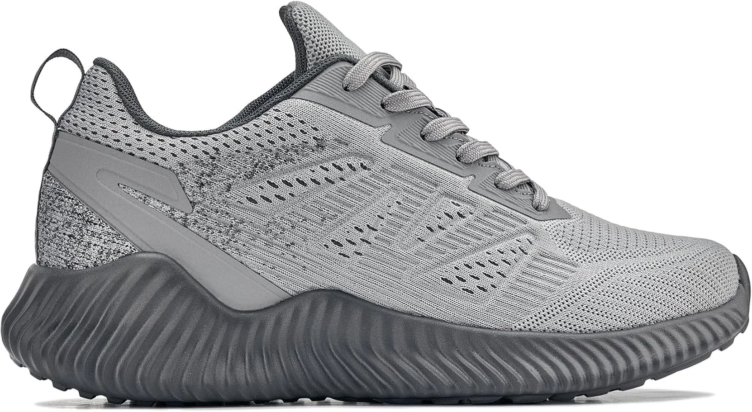 CALTO Men's Invisible Height Increasing Elevator Shoes - Cement/Pewter Ultra Lightweight Sporty Sneakers - 2.4 Inches Taller - Q221 - Size 11 D(M) US
