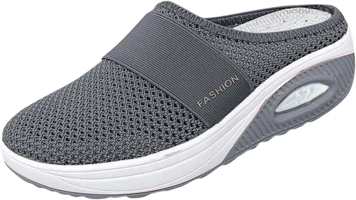 Cathalem Mules for Women 2024 Mesh Air Cushion Orthopedic Diabetic Shoes Backless Walking Sneakers Summer Slip-On Mule Shoes