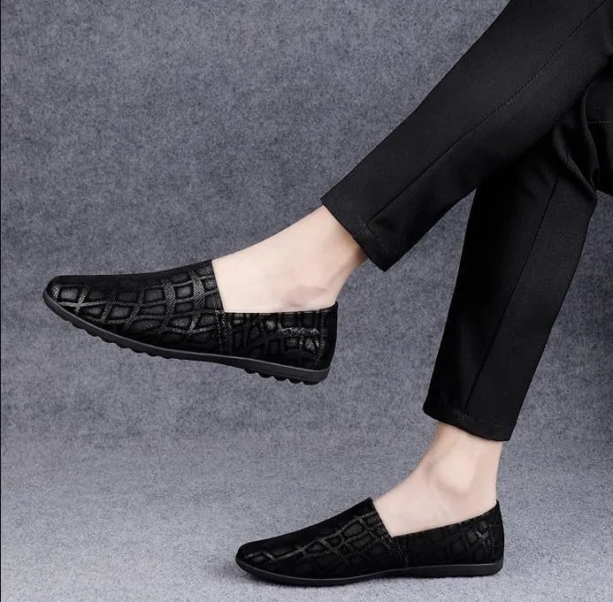 Men's Slip On Derby Shoes Men Pointed Toe Classic Formal Business Dress Shoes