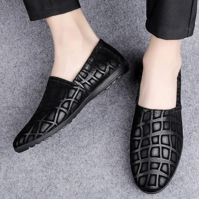Men's Slip On Derby Shoes Men Pointed Toe Classic Formal Business Dress Shoes