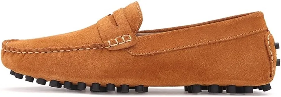 New for Men Mens Loafers Driving Penny Loafers Simple Solid Colors Suede Vamp Anti-Slip Lightweight Slip Resistant Comfortable Wedding Slip-ons