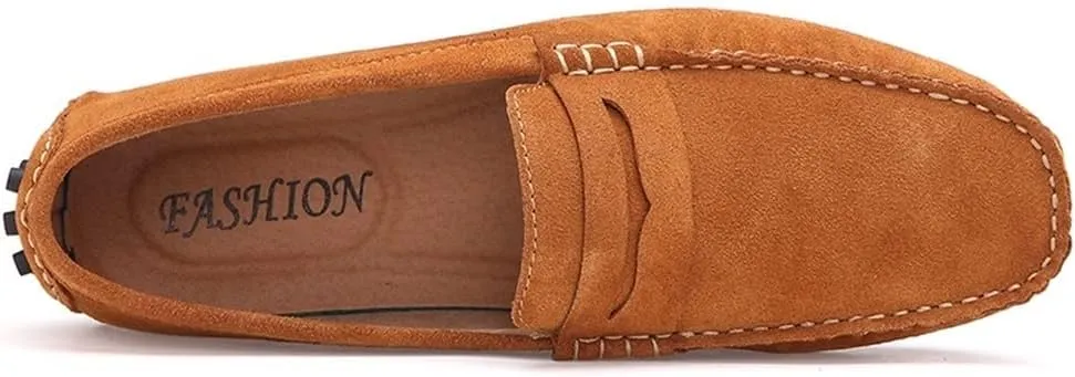 New for Men Mens Loafers Driving Penny Loafers Simple Solid Colors Suede Vamp Anti-Slip Lightweight Slip Resistant Comfortable Wedding Slip-ons