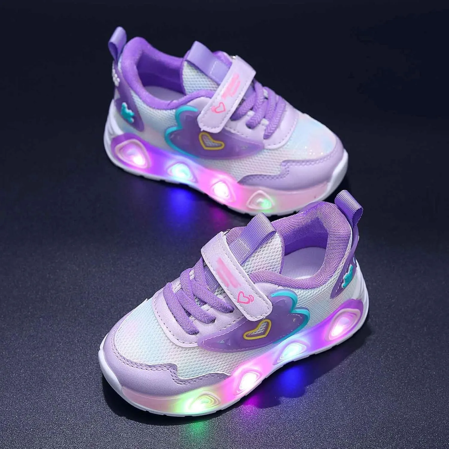 Sneakers for Girls Boys Light Up Shoes LED Flashing Lightweight Mesh Breathable Adorable Running Sneakers for Kids