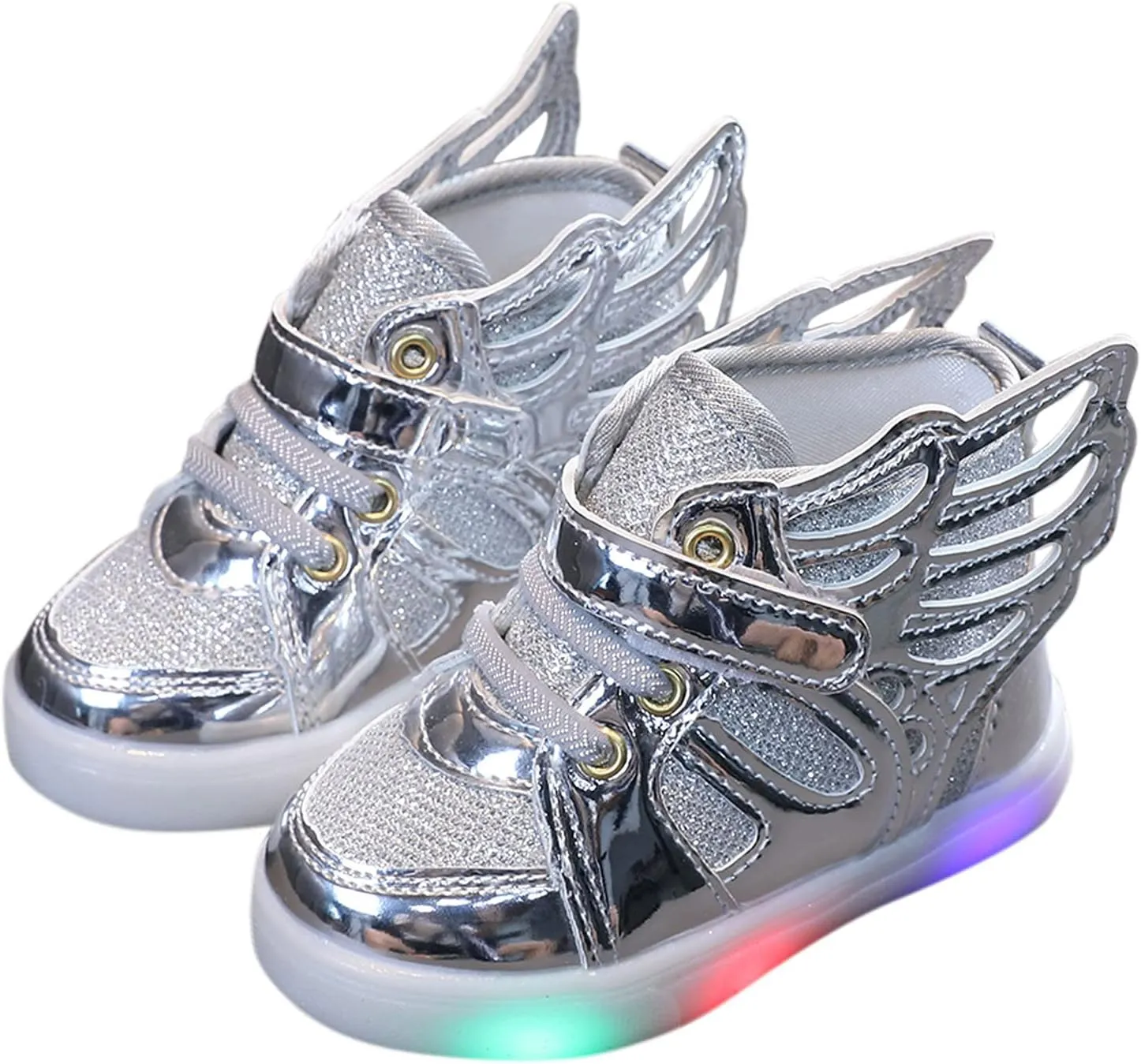 Sneakers for Kids Girls Boys Halloween LED Light up Shoes LED Flashing High-top Wings Trainers Festivals Christmas