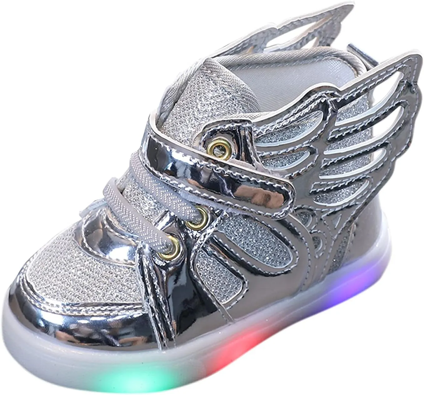 Sneakers for Kids Girls Boys Halloween LED Light up Shoes LED Flashing High-top Wings Trainers Festivals Christmas