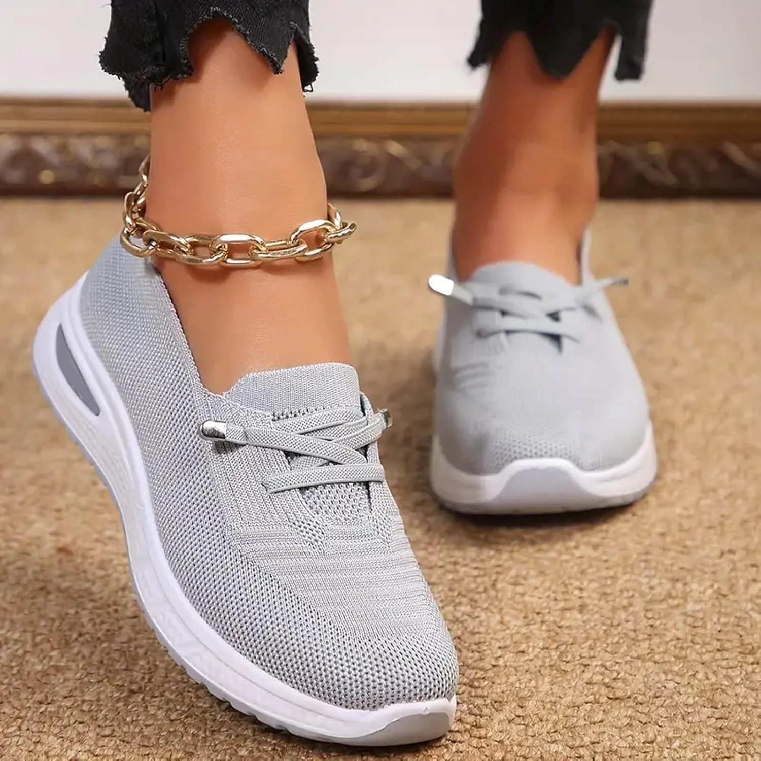 Womens Walking Shoes 2024 New Orthopedic Shoes Breathable Slip On Arch Support Non-Slip Sneakers Comfortable Loafers