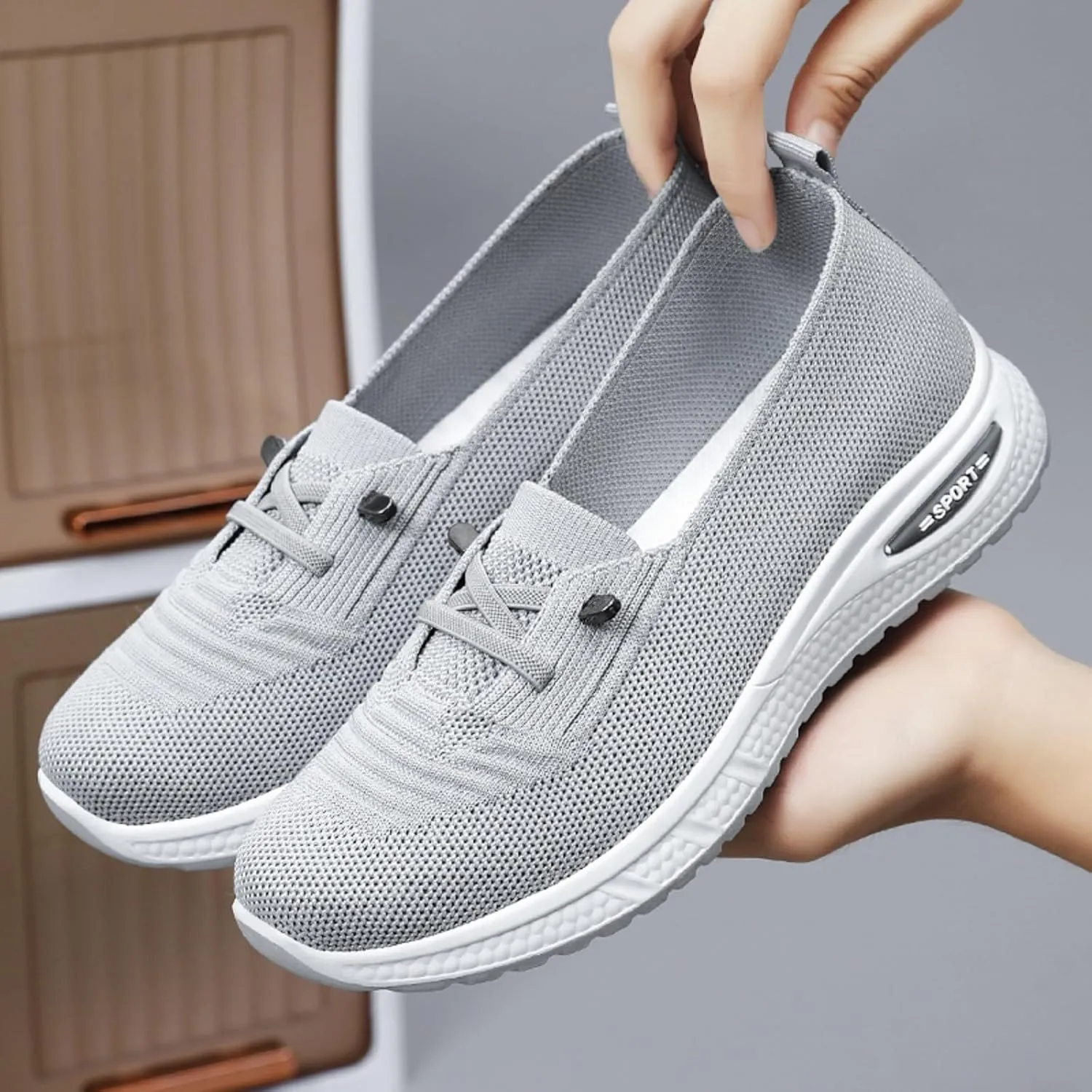 Womens Walking Shoes 2024 New Orthopedic Shoes Breathable Slip On Arch Support Non-Slip Sneakers Comfortable Loafers