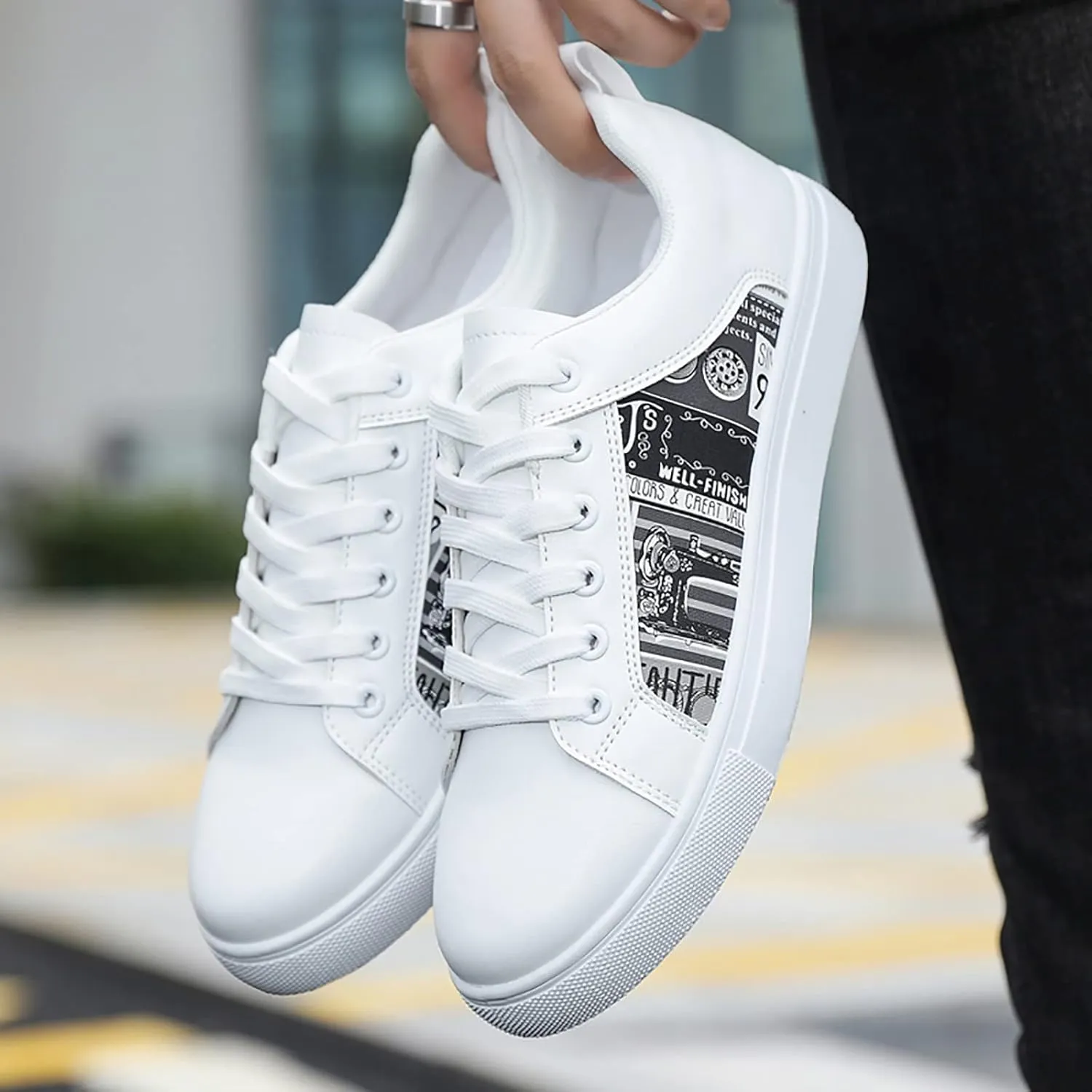 Women's White Fashion Sneakers Women's Sneakers Women's Walking Shoes Comfortable & Lightweight Black Loafers Women Platform High Top Sneakers for Women
